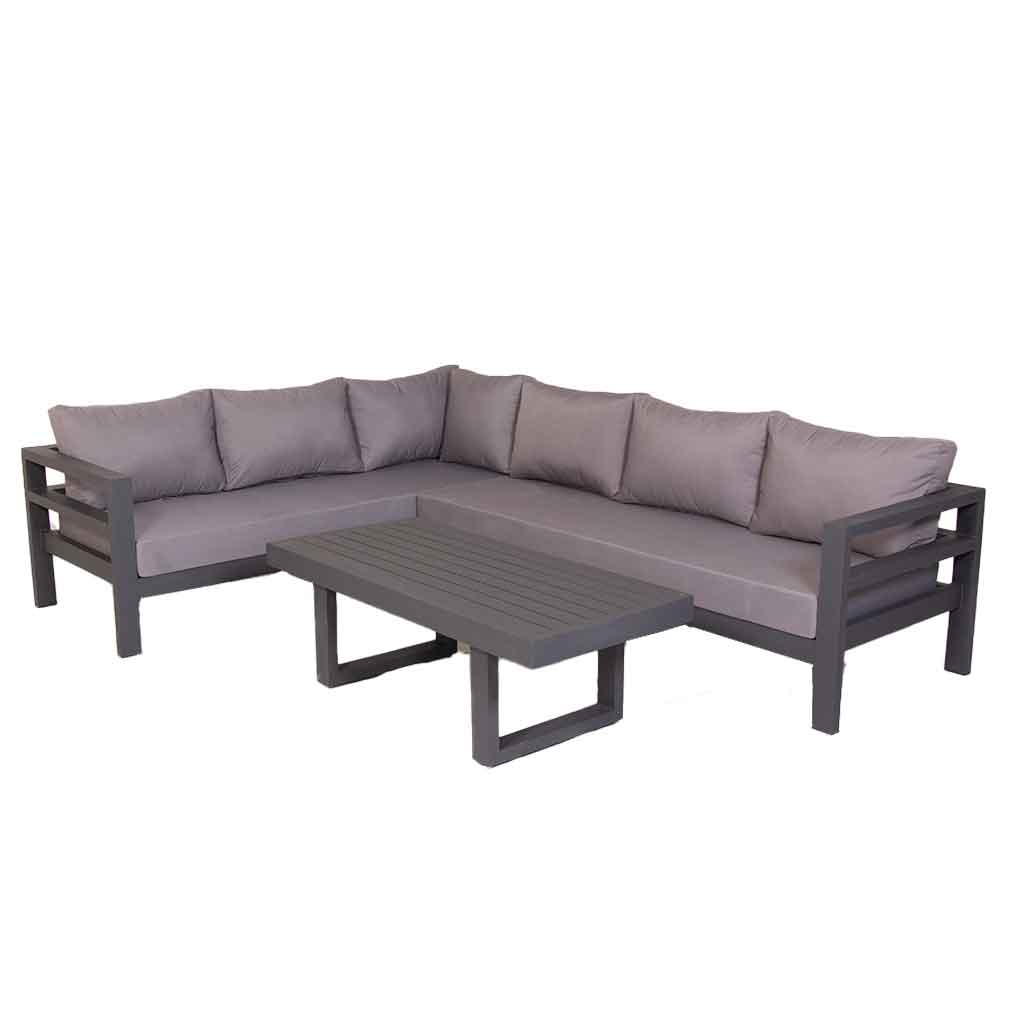 مبلمان باغی فضای باز آهنی  6 نفره آرام بدون جلو مبلی