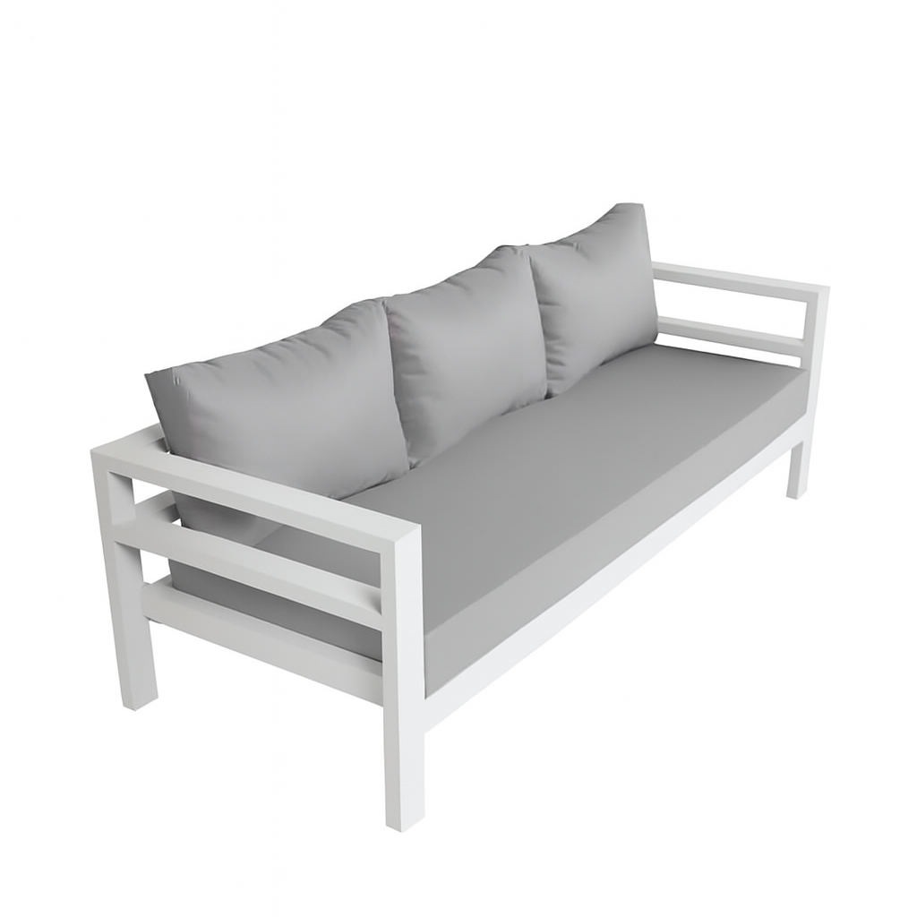 مبلمان باغی فضای باز آهنی  3 نفره آرام - پارچه نانو آبگریز طوسی