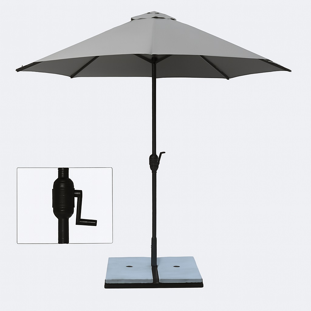 چتر پایه دار آرسایا - پارچه نانو آبگریز طوسی