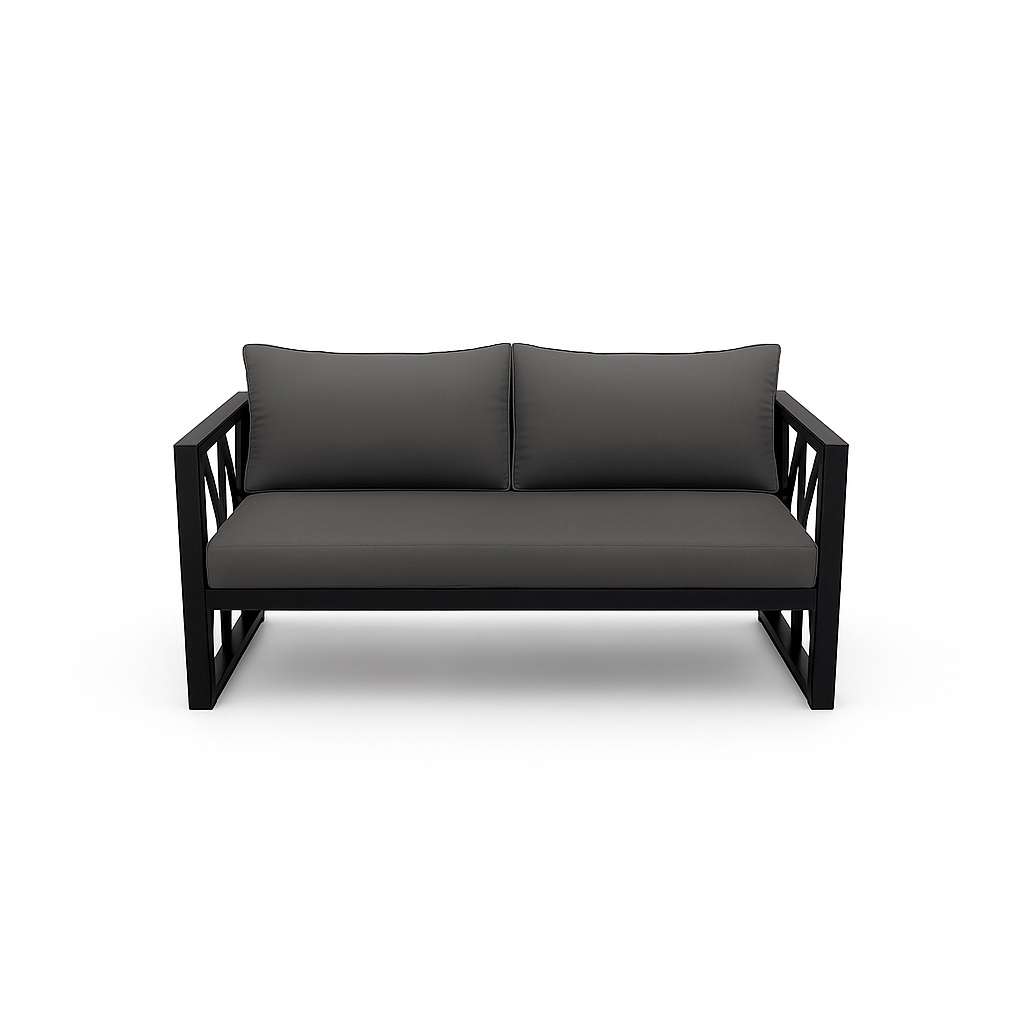 مبل دو نفره - پارچه نانو آبگریز طوسی - تصویر 1