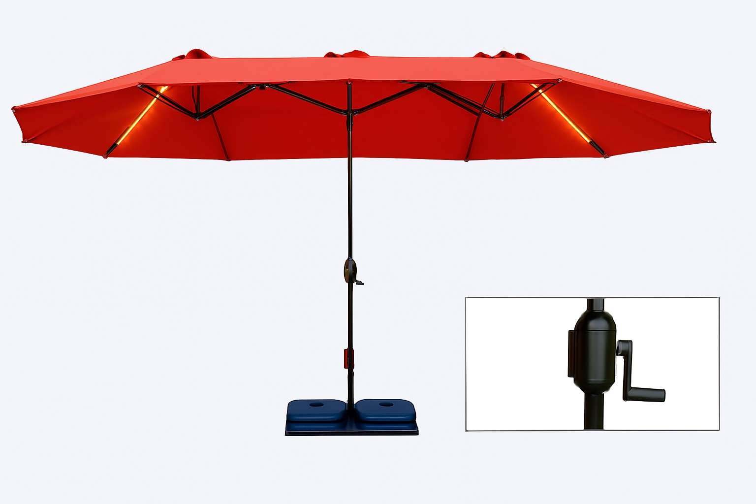 چتر پایه دار پانورا - پارچه نانو آبگریز طوسی - تصویر 2