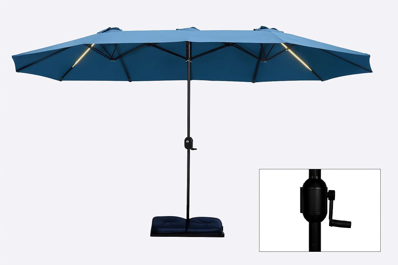 چتر پایه دار آرسایا - پارچه نانو آبگریز طوسی - تصویر 2