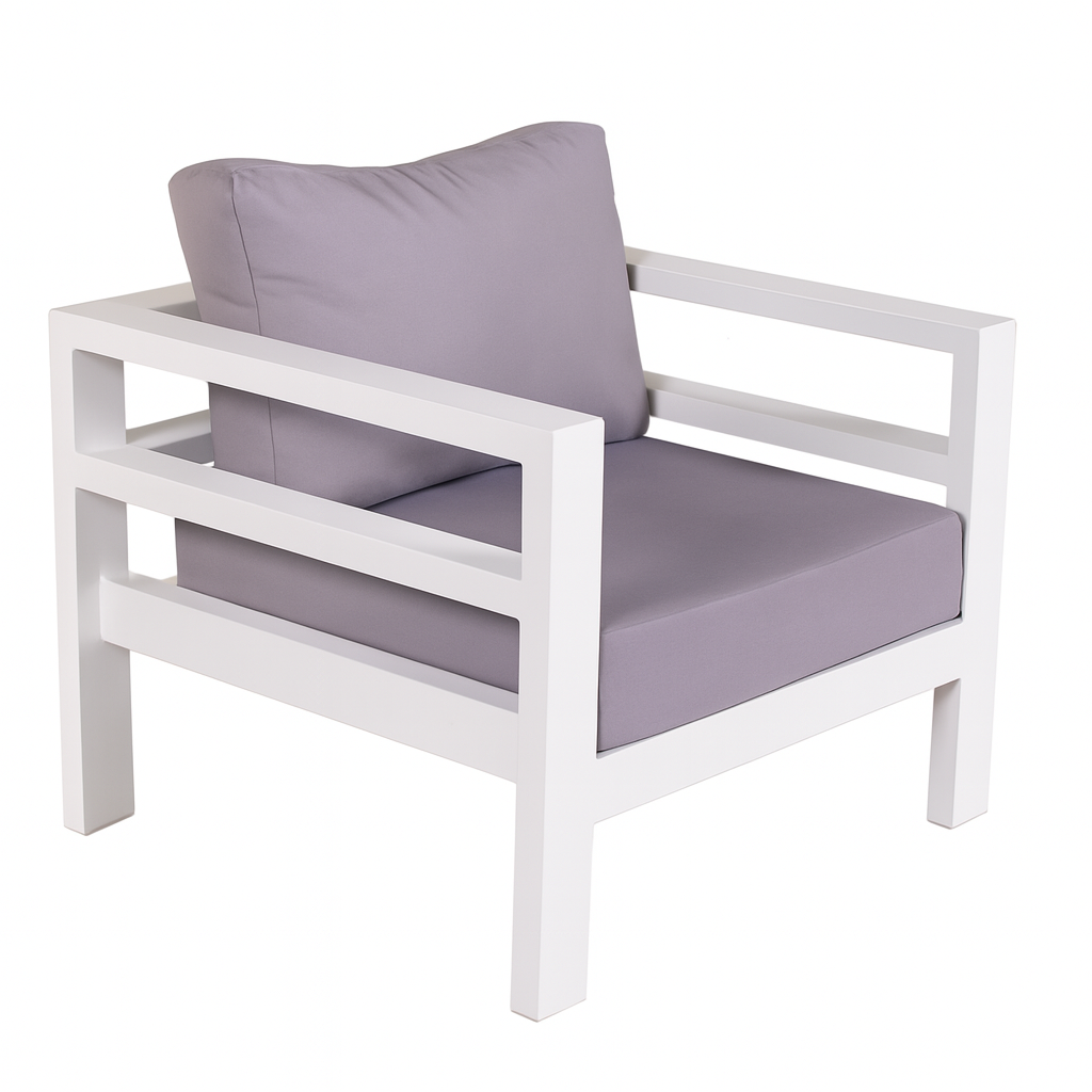 مبلمان باغی فضای باز آهنی  1 نفره آرام - پارچه نانو آبگریز طوسی - تصویر 2